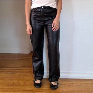 Aritzia Wilfred Melina wide leg vegan leather pants